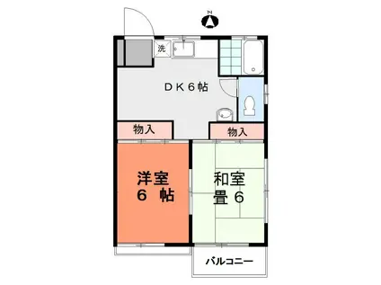ハウス和田(2DK/2階)の間取り写真