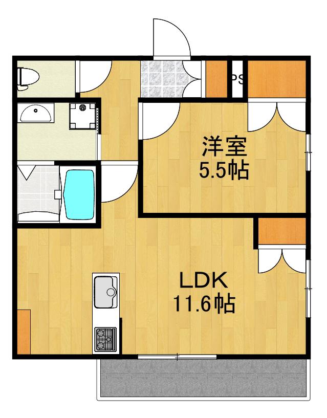 JOLIE MAISON(1LDK/3階)の間取り写真