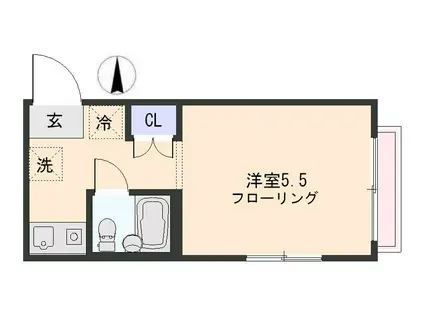 ヴィラサンライズ(1K/3階)の間取り写真