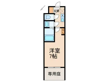学生会館 UNI E MEAL 和歌山大学前(1K/1階)の間取り写真
