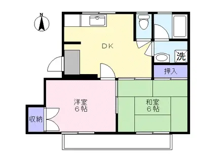 HBマンション(2DK/1階)の間取り写真