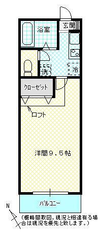 シェロスY・K小松島(1SK/1階)の間取り写真