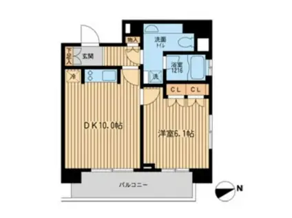 ラクラス田町(1LDK/8階)の間取り写真