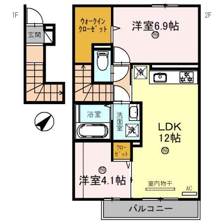 リコルド住吉(2LDK/2階)の間取り写真