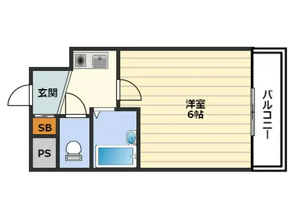 ピュアコート天神橋(1K/7階)の間取り写真