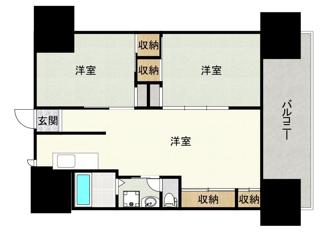 広瀬町コート(2LDK/8階)の間取り写真