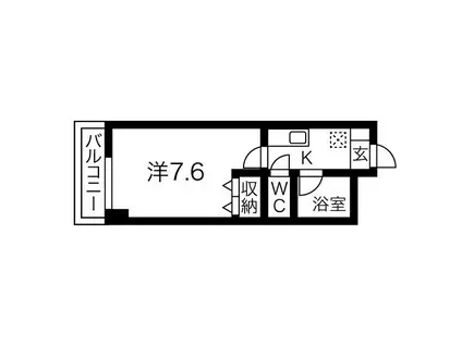 プリミエール幸心(1K/2階)の間取り写真