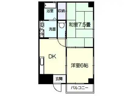 ハイツグロリアス(2DK/3階)の間取り写真