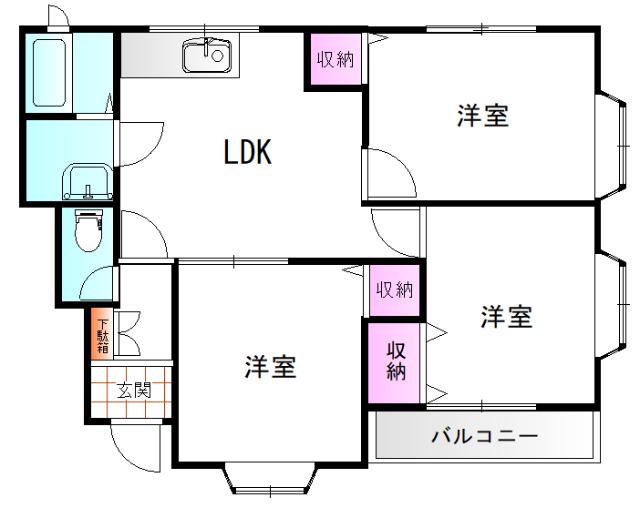 アネックス21宮子D棟(3LDK/1階)の間取り写真