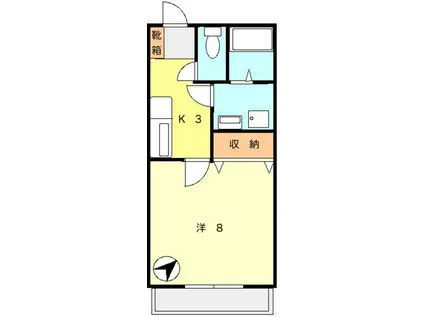 T-NET 辰巳ハウス(1K/2階)の間取り写真