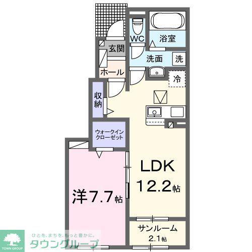 グランバニアI(1LDK/1階)の間取り写真
