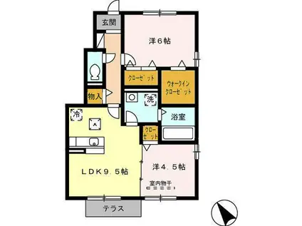 サンセールはぶ(2LDK/1階)の間取り写真