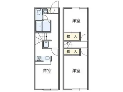 カーサ・あじさい(2DK/1階)の間取り写真