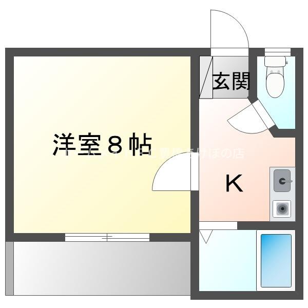 タウンズフォーク池見(1K/2階)の間取り写真