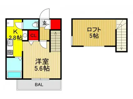 LIBERTA NEXT(1K/2階)の間取り写真