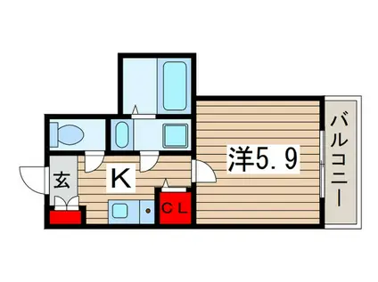 MELDIA稲毛(1K/1階)の間取り写真