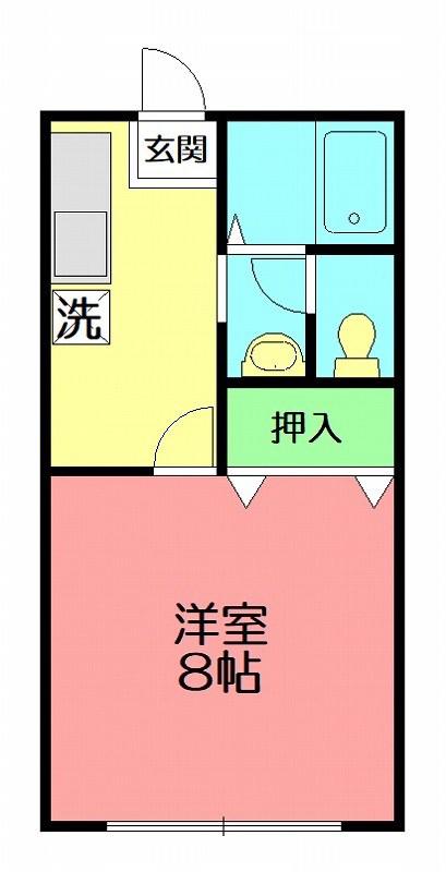 レジデンスイワサキ(1K/1階)の間取り写真