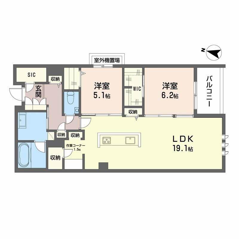シャーメゾン赤坂けやき通(2LDK/3階)の間取り写真
