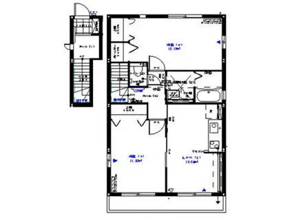 キャピタル丸森A棟(2DK/2階)の間取り写真