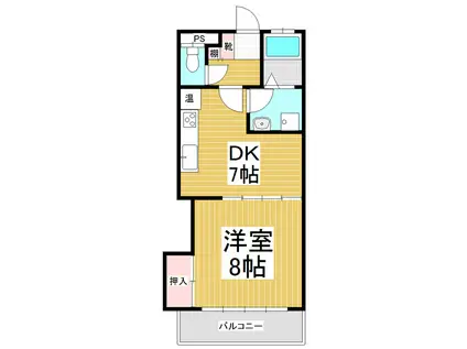 シェトワ江戸浜(1DK/3階)の間取り写真