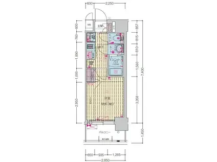 プレサンス岐阜ゼクシス(1K/11階)の間取り写真