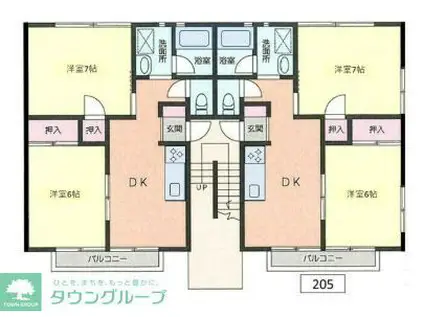 サニーコート(2DK/1階)の間取り写真