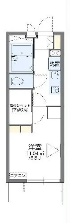 レオパレスミワノ パーク 1階階 間取り