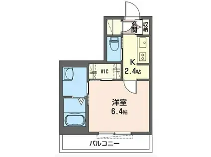 RINDO II(1K/1階)の間取り写真