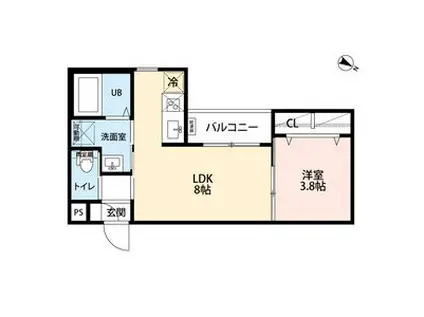 LUCIENTE 藤が丘ルシエンテフジガオカ(1LDK/1階)の間取り写真