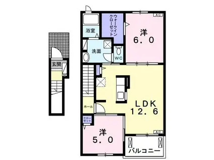 パインオークVI(2LDK/2階)の間取り写真