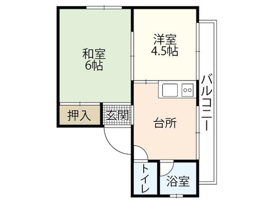 第2尾崎ビル(2DK/4階)の間取り写真