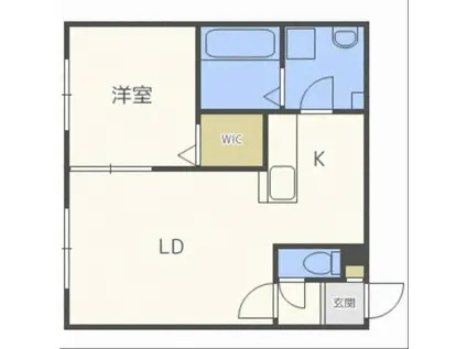 アンジュオール(1LDK/4階)の間取り写真