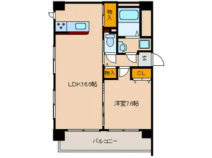 ALIVIO(1LDK/11階)の間取り写真