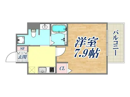 アーバングリーン兵庫ステーションフロント(1K/2階)の間取り写真