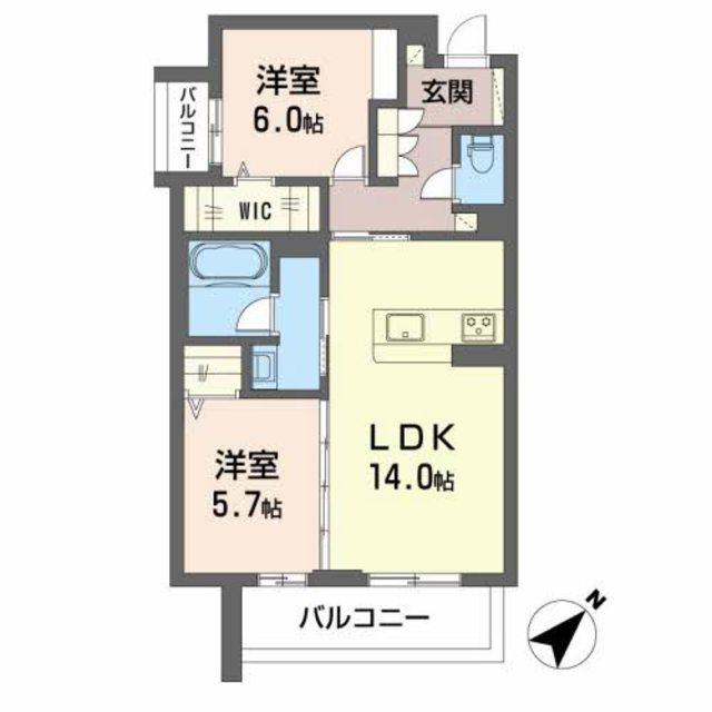 シャーメゾン CHERIEN(2LDK/3階)の間取り写真