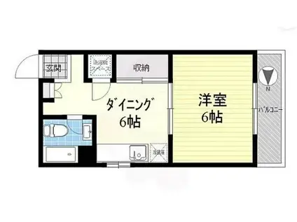 トーア錦糸町マンション(1DK/3階)の間取り写真