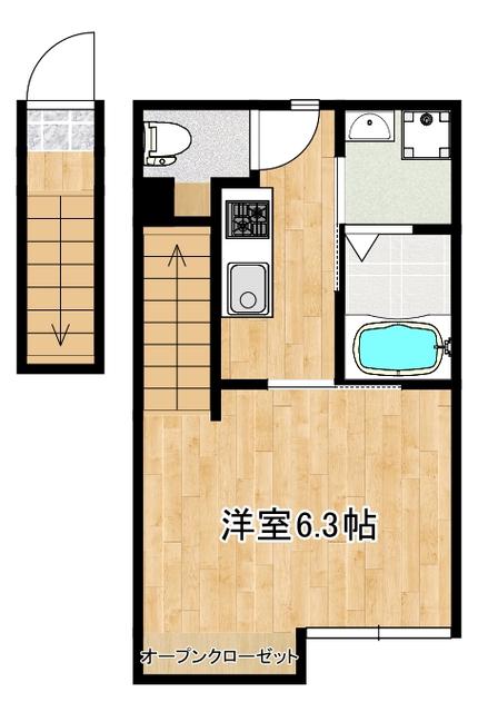 プラージュ王子神谷(1K/2階)の間取り写真