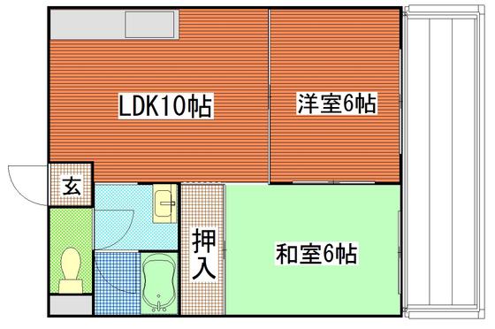 コースト・川端(2LDK/4階)の間取り写真