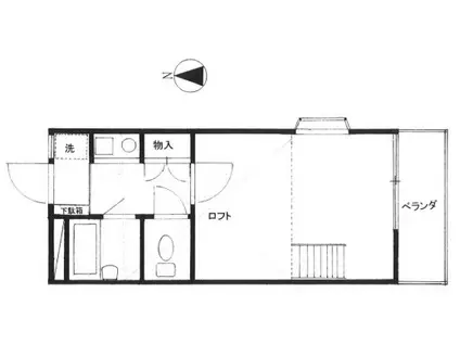 リバーコート(1K/2階)の間取り写真