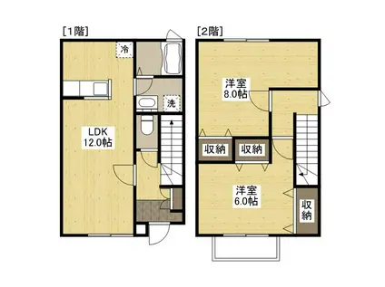 ラフィネ(2LDK/1階)の間取り写真