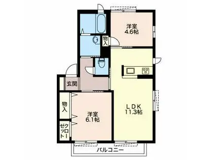 メゾン・キルフェボン(2LDK/2階)の間取り写真