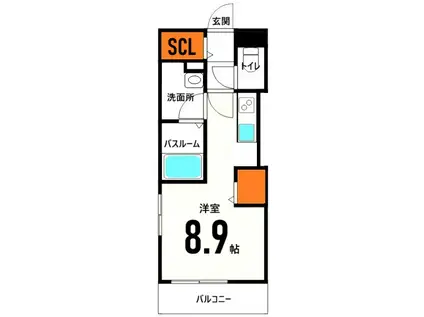 LE DOME西霞町(ワンルーム/3階)の間取り写真