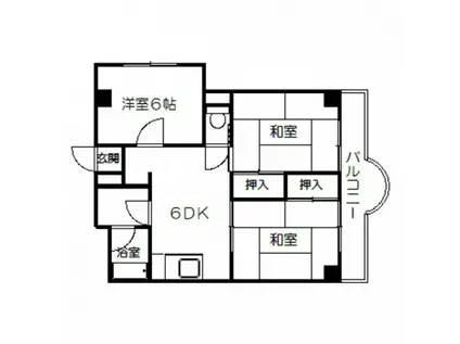 ブランシェ牛田(3DK/4階)の間取り写真