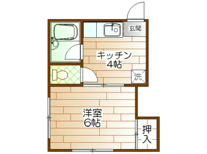 パークサイド小金井(1K/1階)の間取り写真