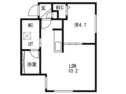 GRACE豊平(1LDK/3階)の間取り写真