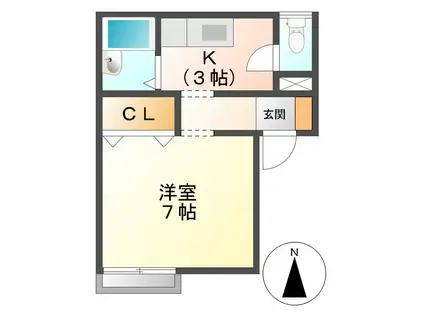 コーポSG(1K/1階)の間取り写真