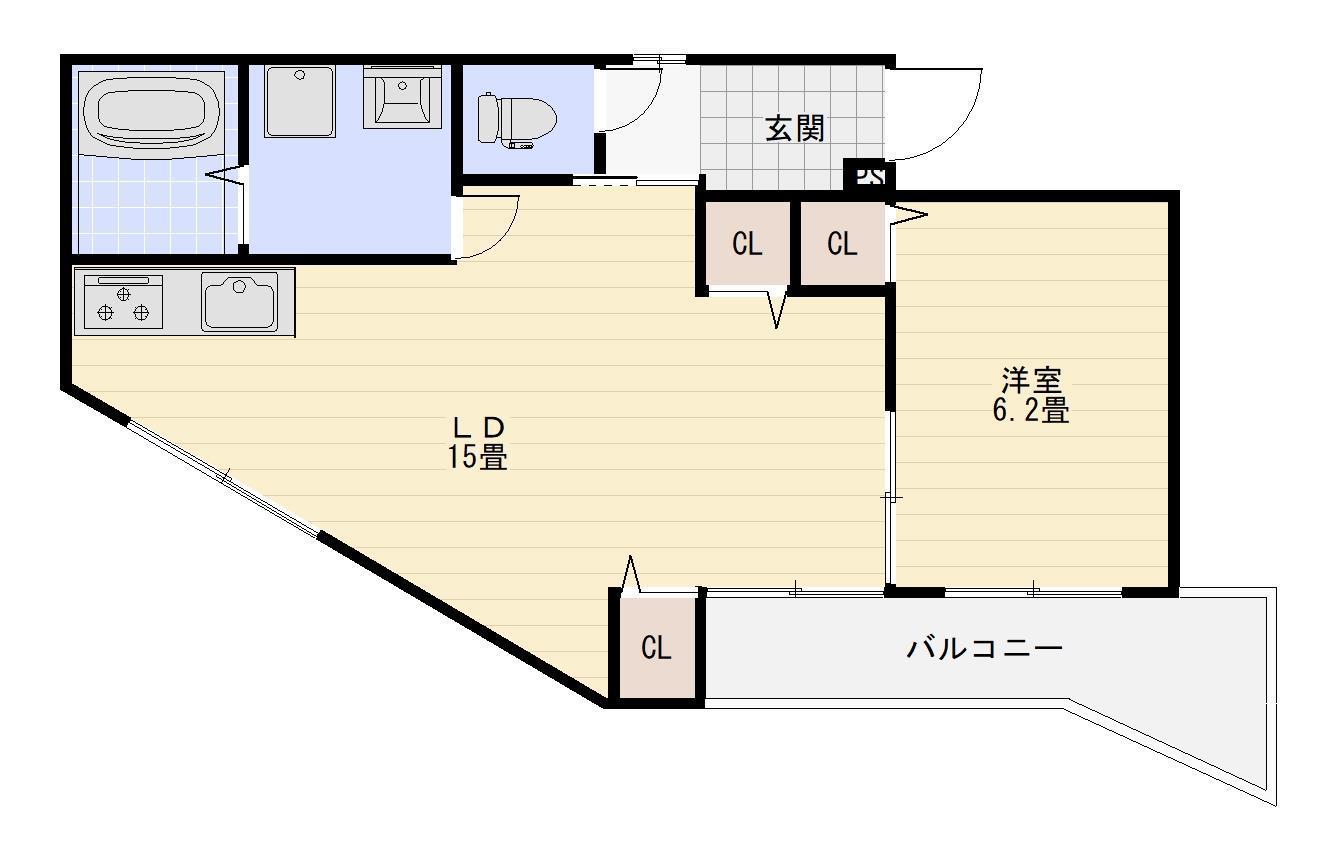 SHIMANAMI HILLS(1LDK/2階)の間取り写真