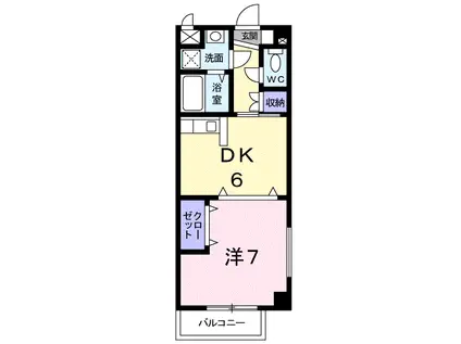 パルテール・アイI(1DK/1階)の間取り写真
