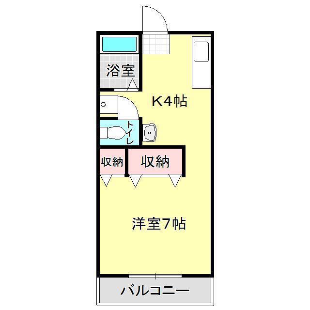 向山コーポ(1K/2階)の間取り写真