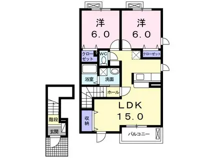 プラティ・コドンI(2LDK/2階)の間取り写真